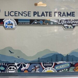 Life Is Good Blue Mountain License Plate Frame